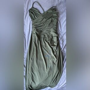 Boohoo One Shoulder Green Dress